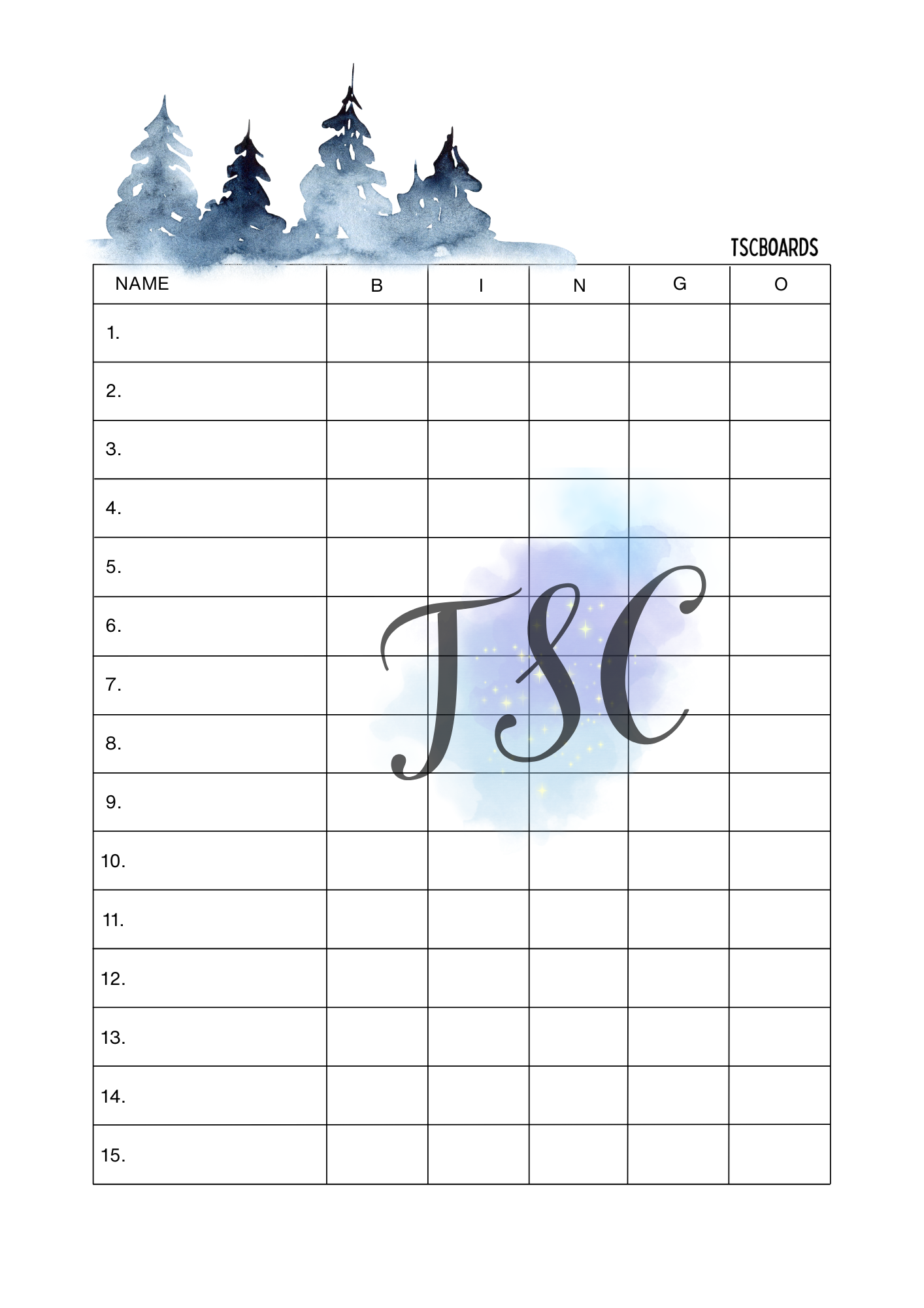 Blue Trees Winter 1-75 Ball