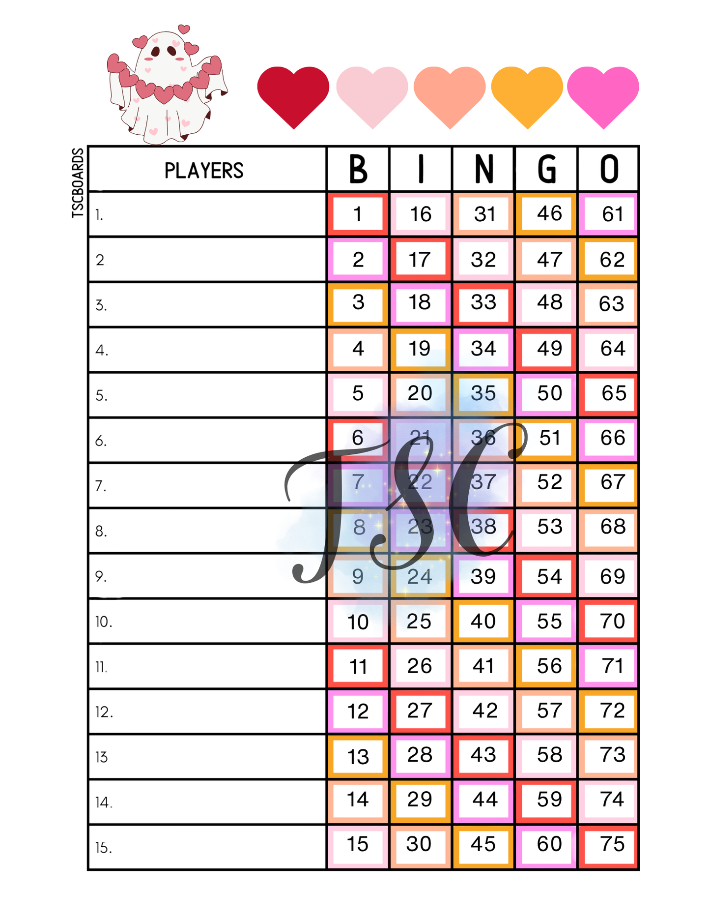 Ghost Hearts Rainbow 1-75 Ball