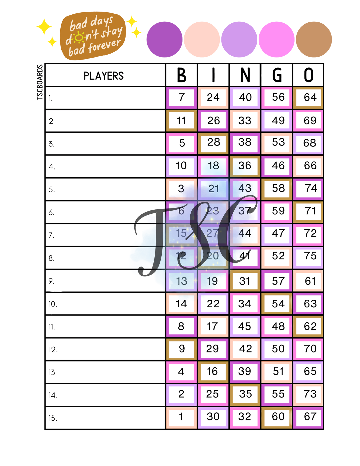 Bad Days Dont Stay Rainbow Board 1-75 Ball