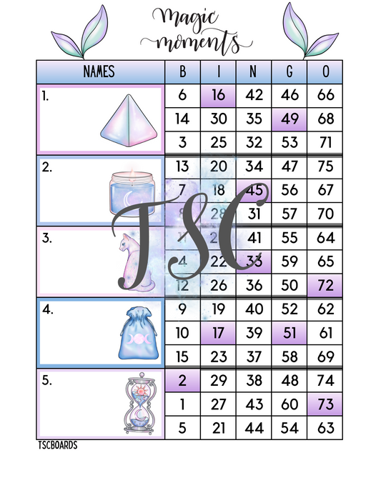 Magic Moments Block Bingo Board 1-75 Ball