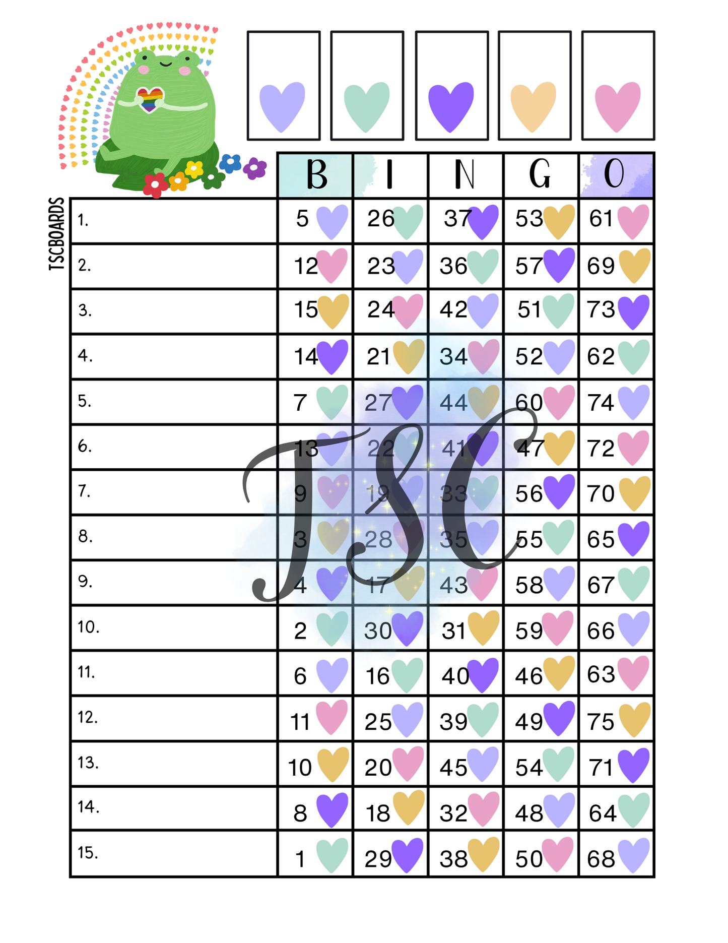 Pride Rainbow 1-75 Ball 1-15 Lines