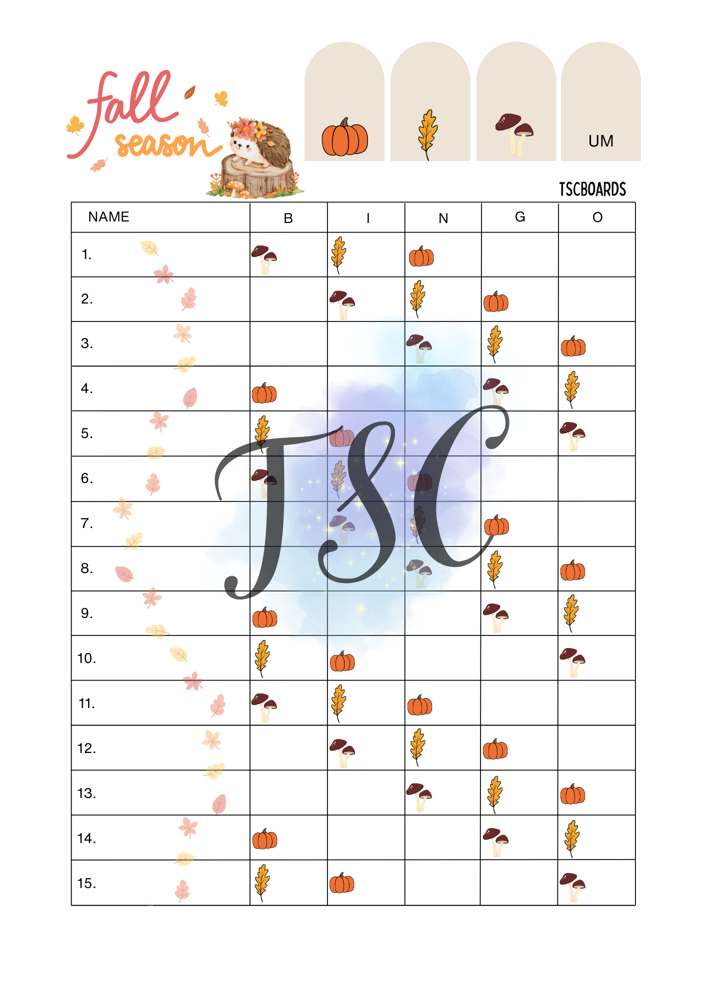 3 Colour Fall Season 1-75 Ball
