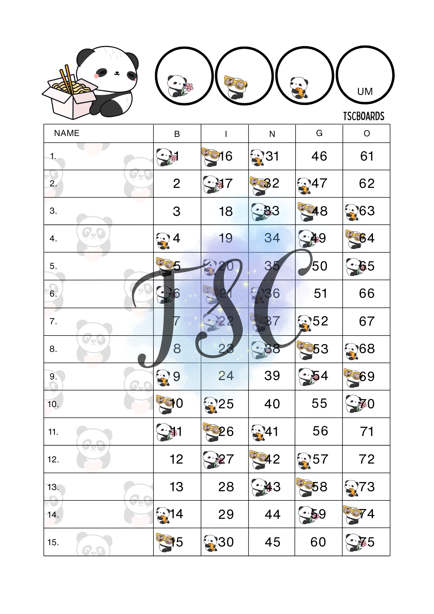Panda Rainbow Board 1-75 Ball