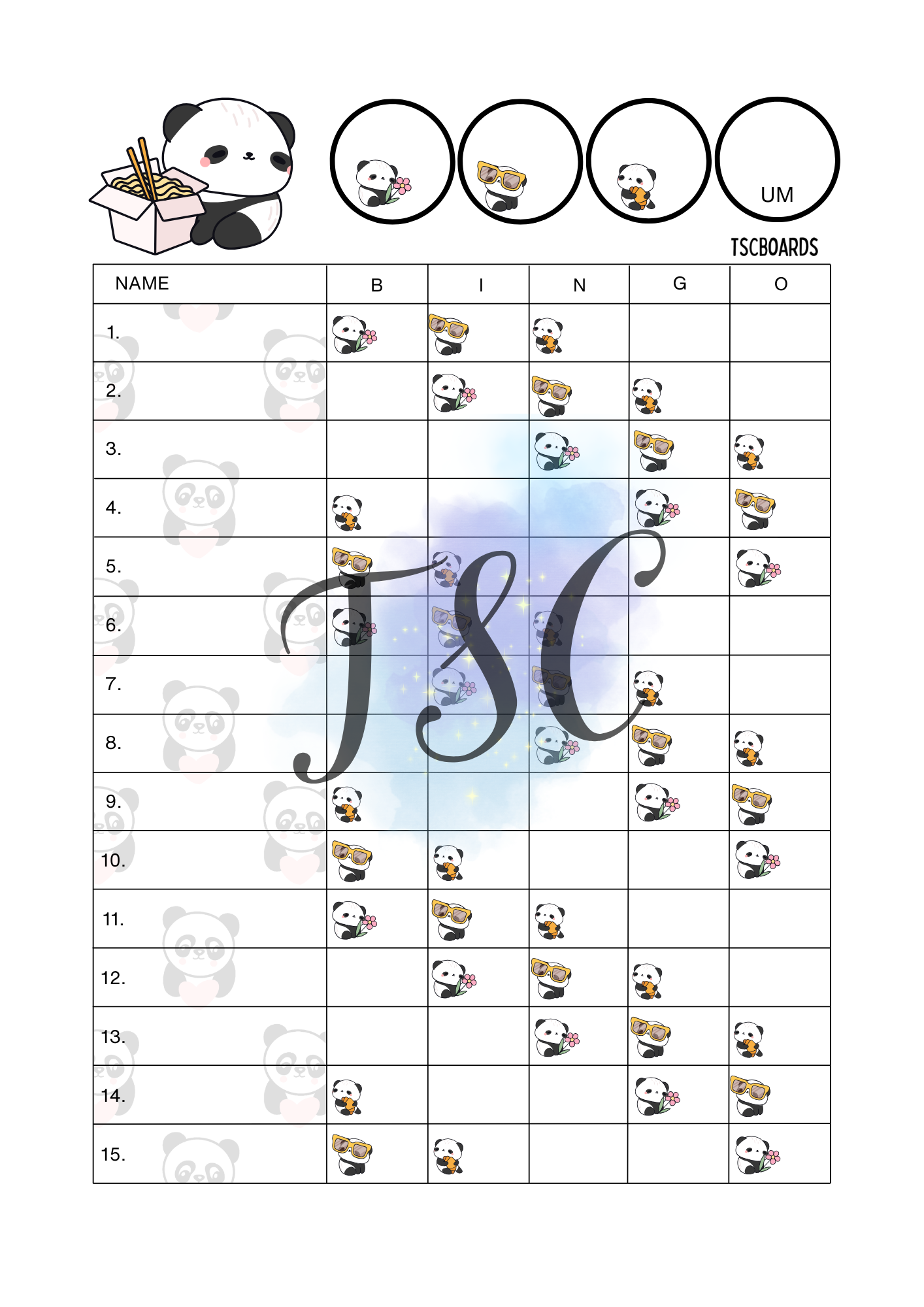 Panda Rainbow Board 1-75 Ball