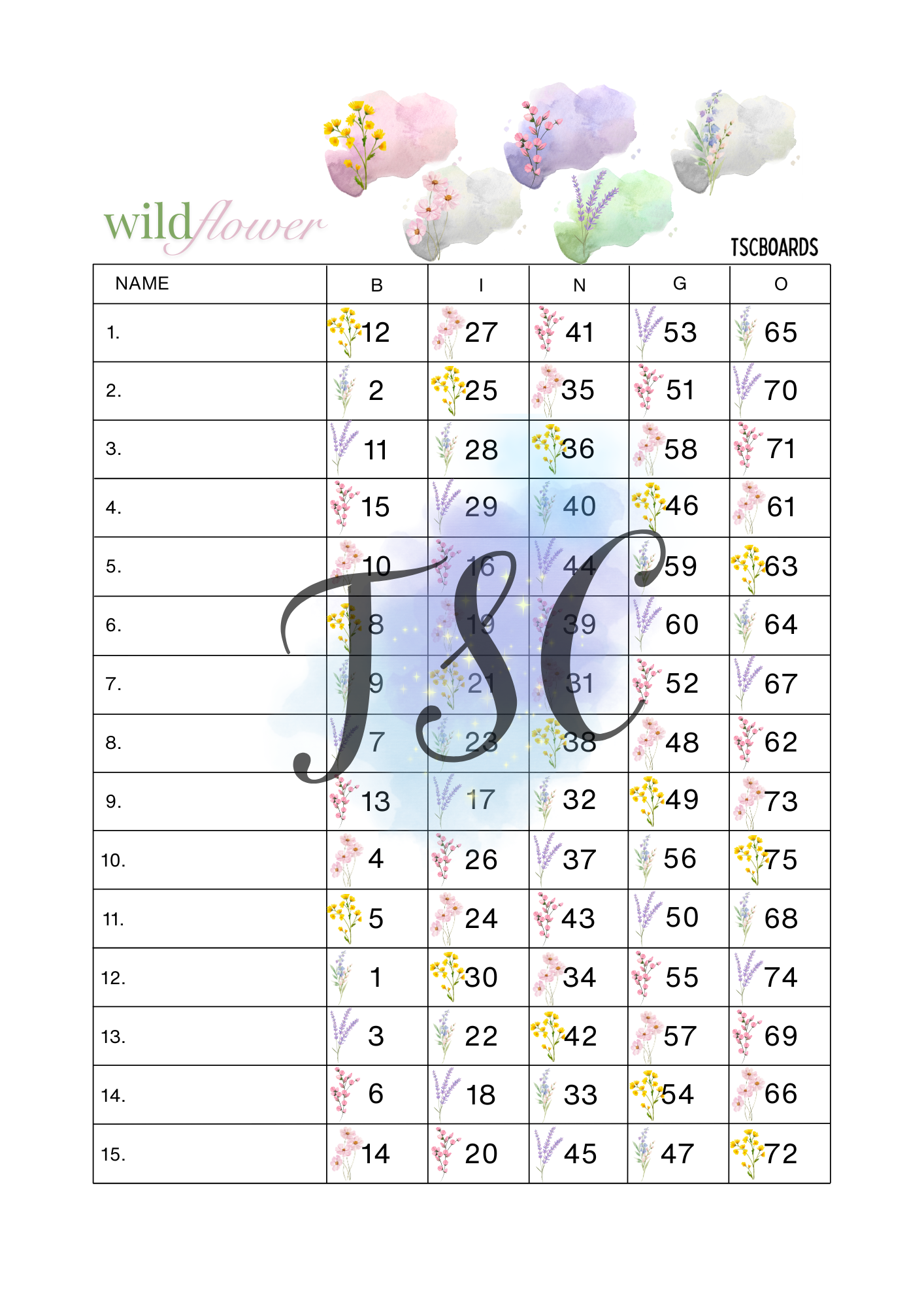 Wild Flower Rainbow 1-75 Ball