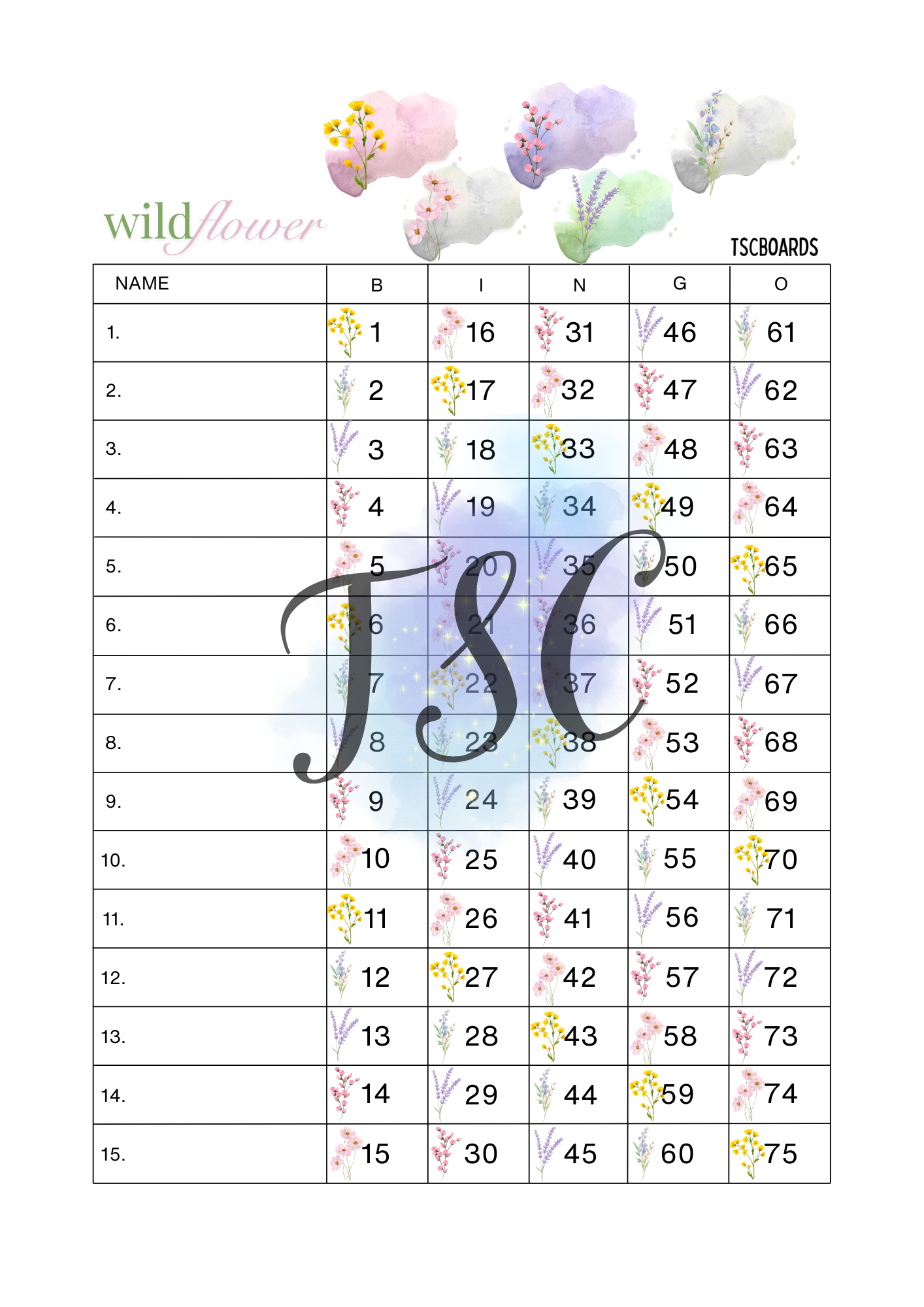 Wild Flower Rainbow 1-75 Ball