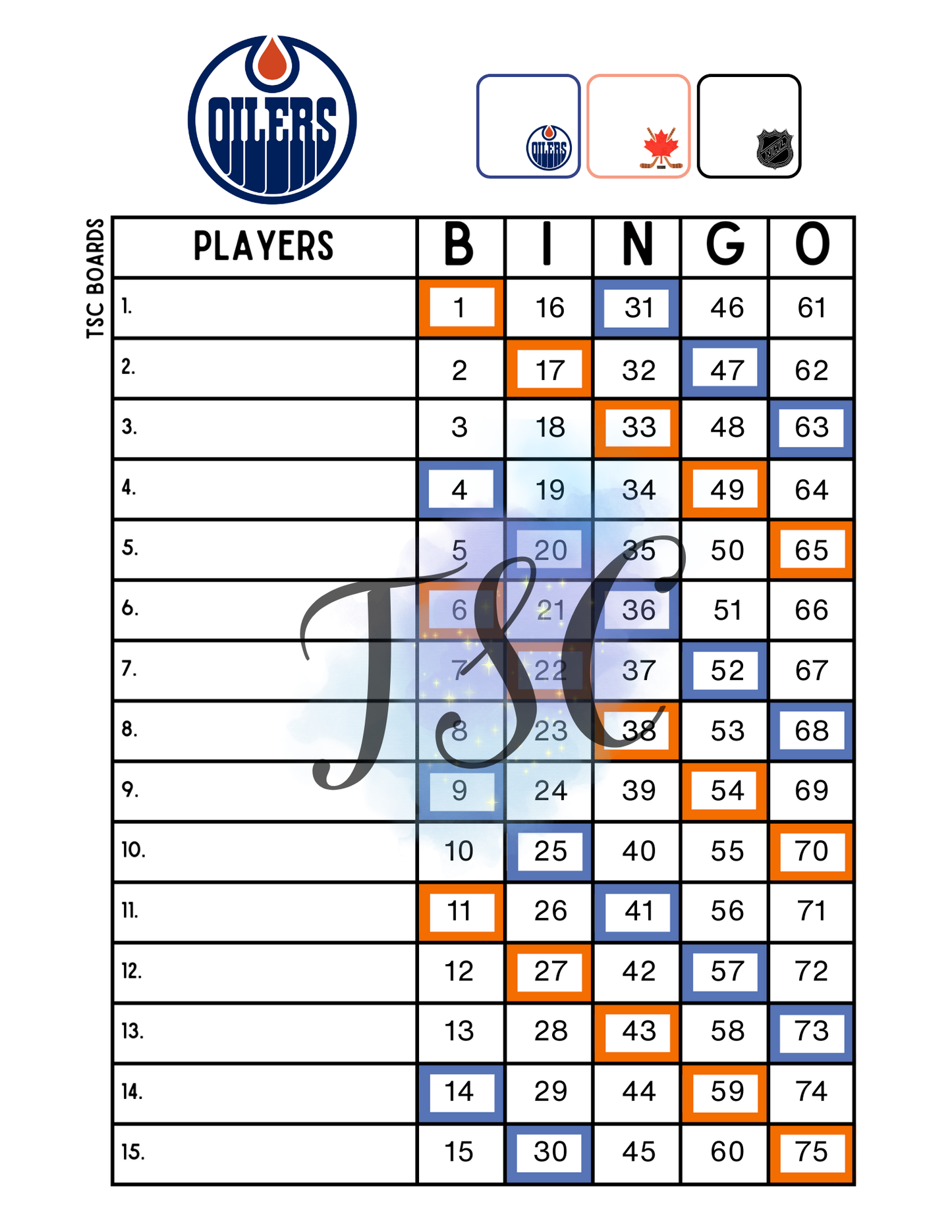 2 Colour Oiler Board 1-75 Ball