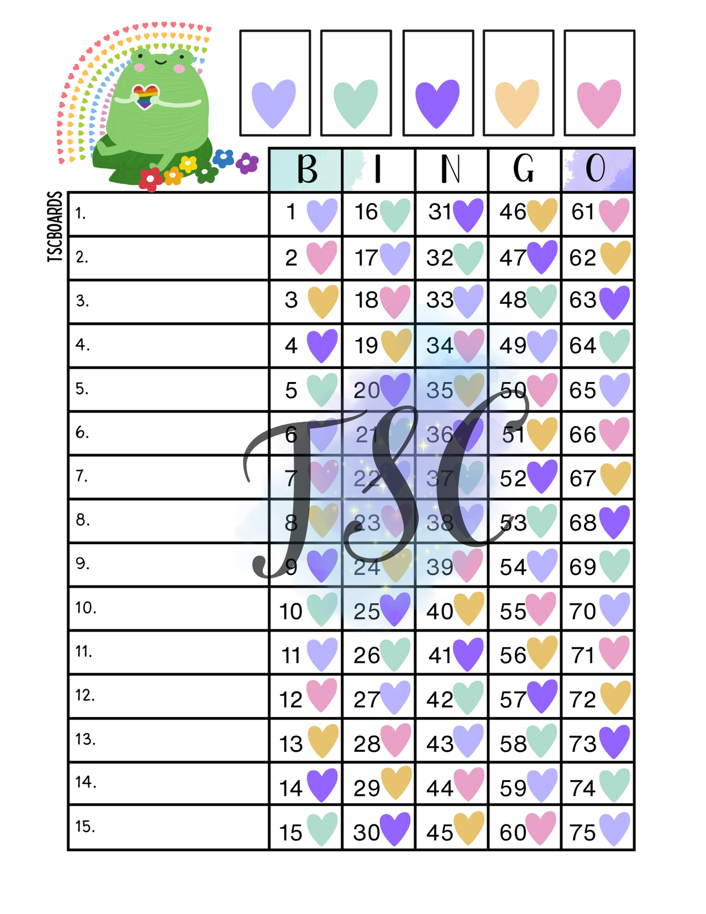 Pride Rainbow 1-75 Ball 1-15 Lines