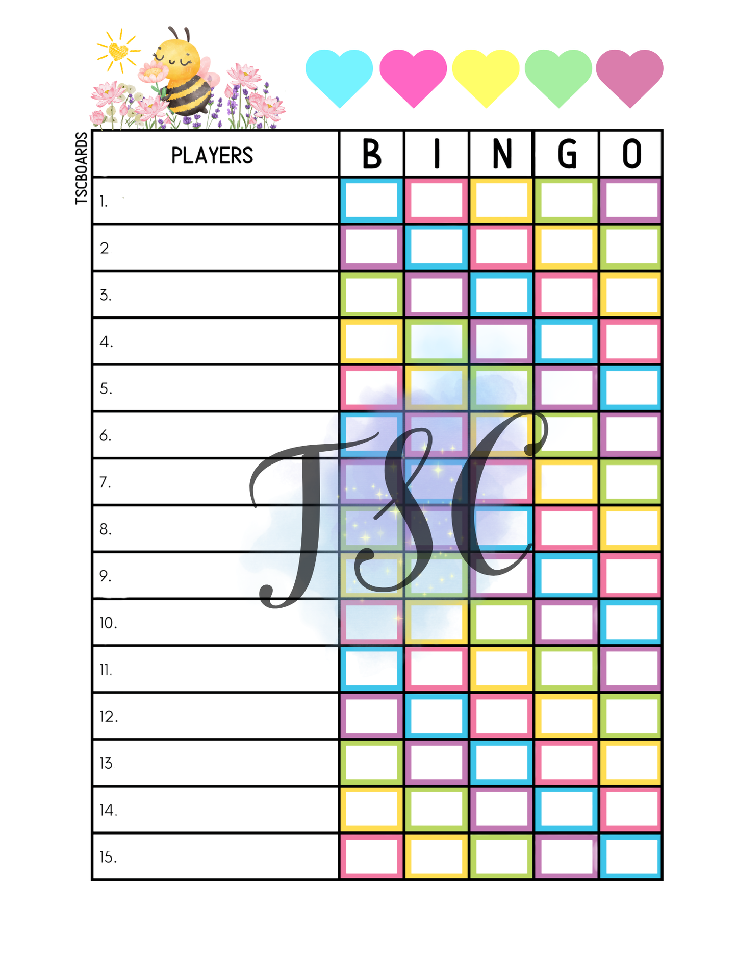 Bee Rainbow 1-75 Ball 1-15 Lines