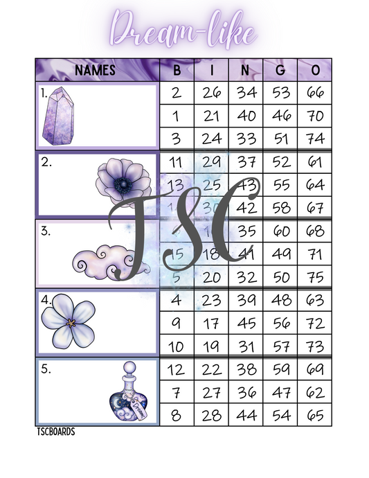 Dream-like Block Bingo Board 1-75 Ball