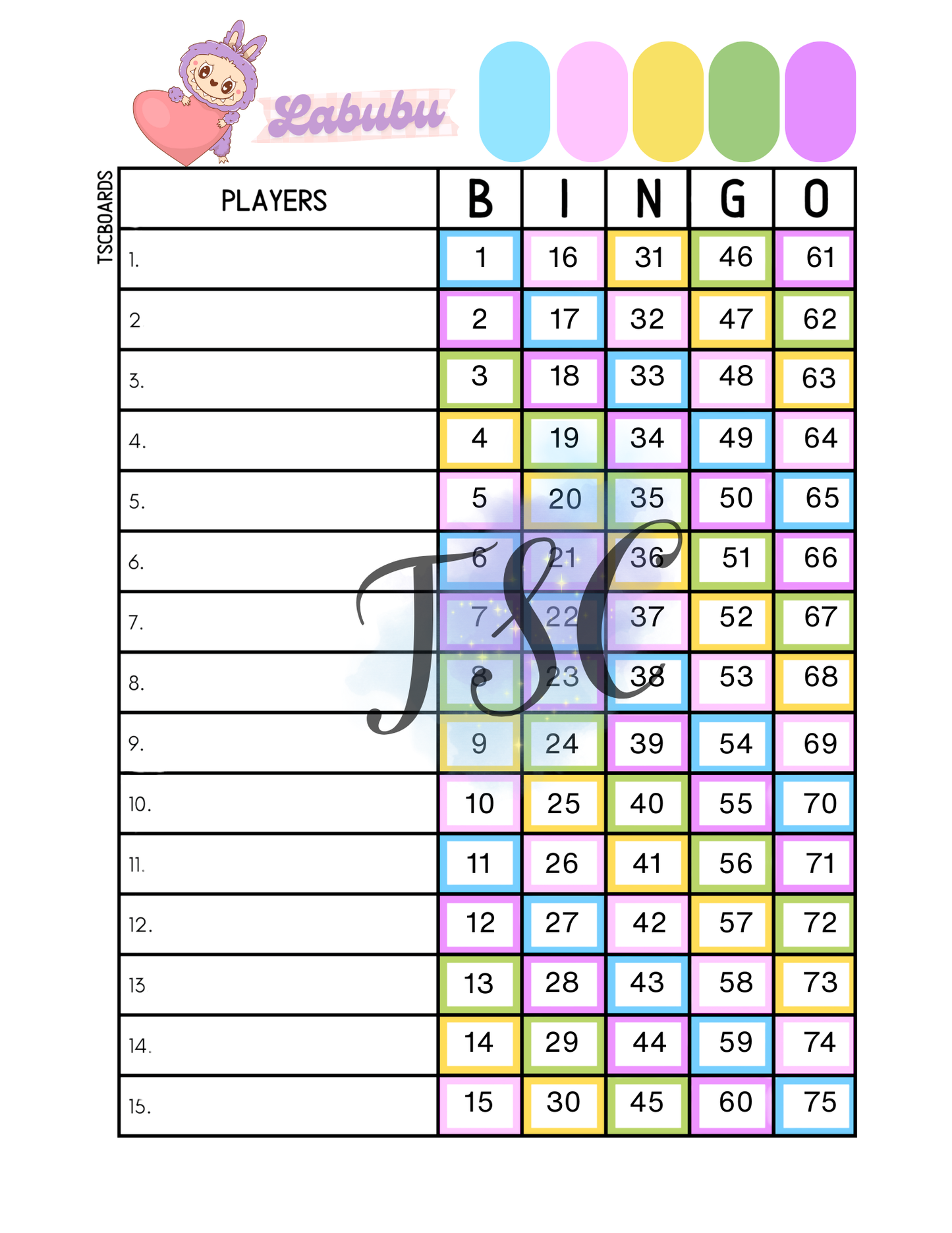 Labubu Rainbow Mixed 1-75Ball