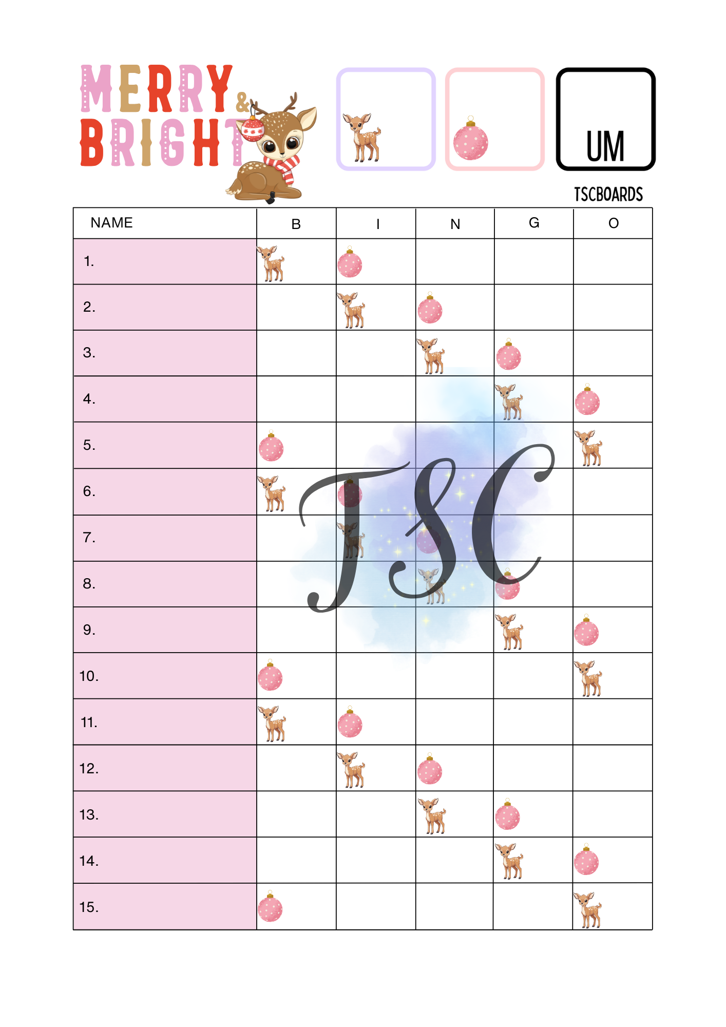 Merry Bright Houdini Board 1-75 Ball