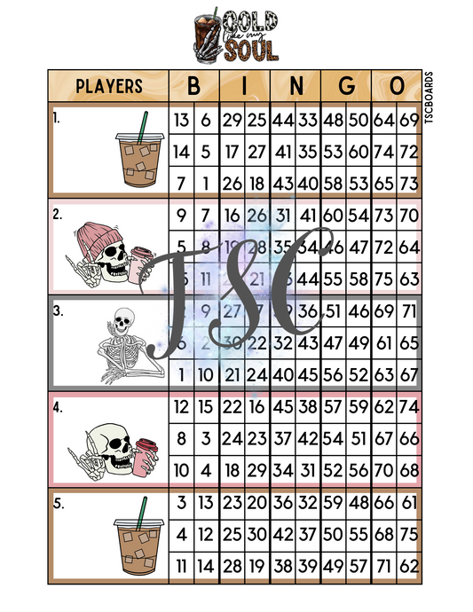 Cold Like My Soul Double Action Block Bingo Board 1-75 Ball