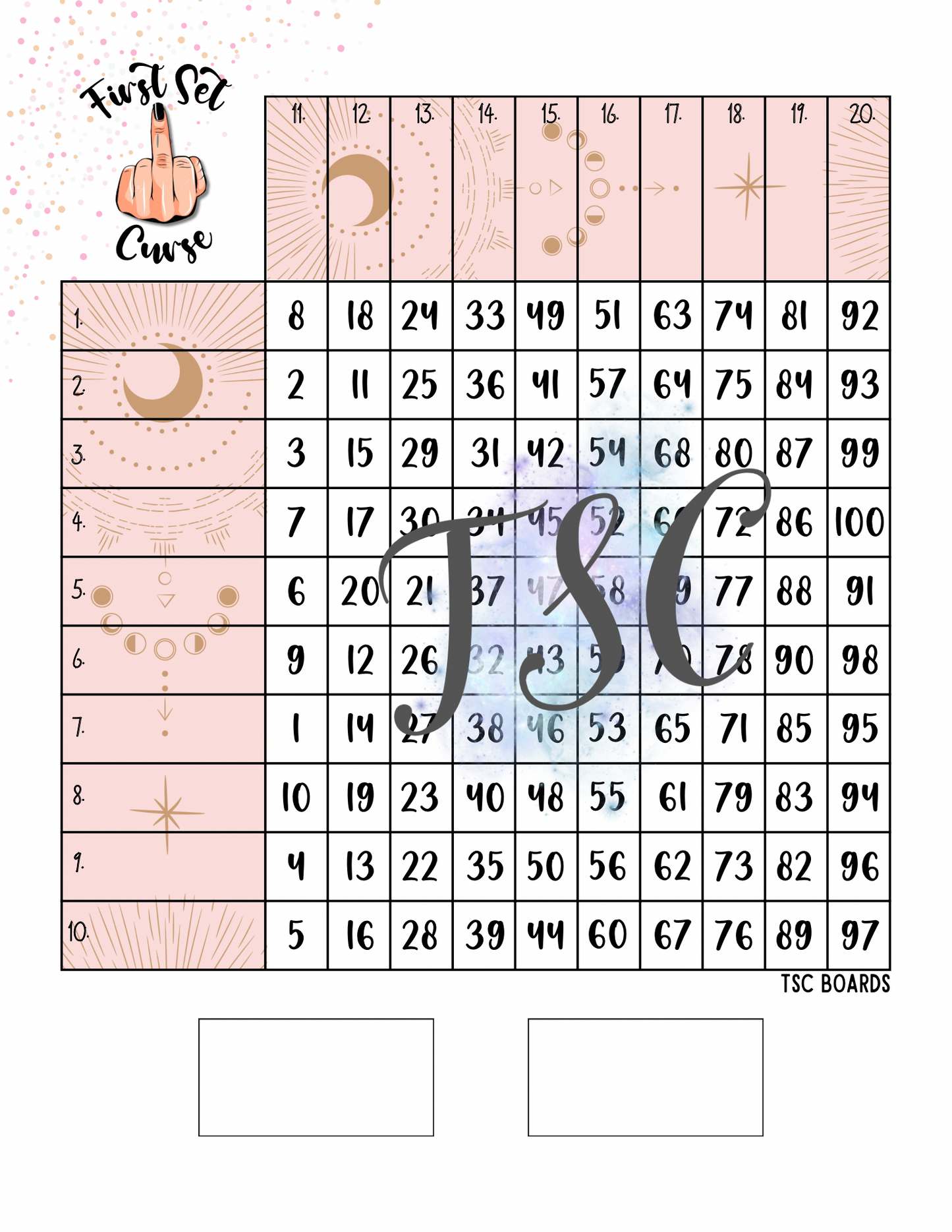 First Set Curse Grid 1-100 Ball