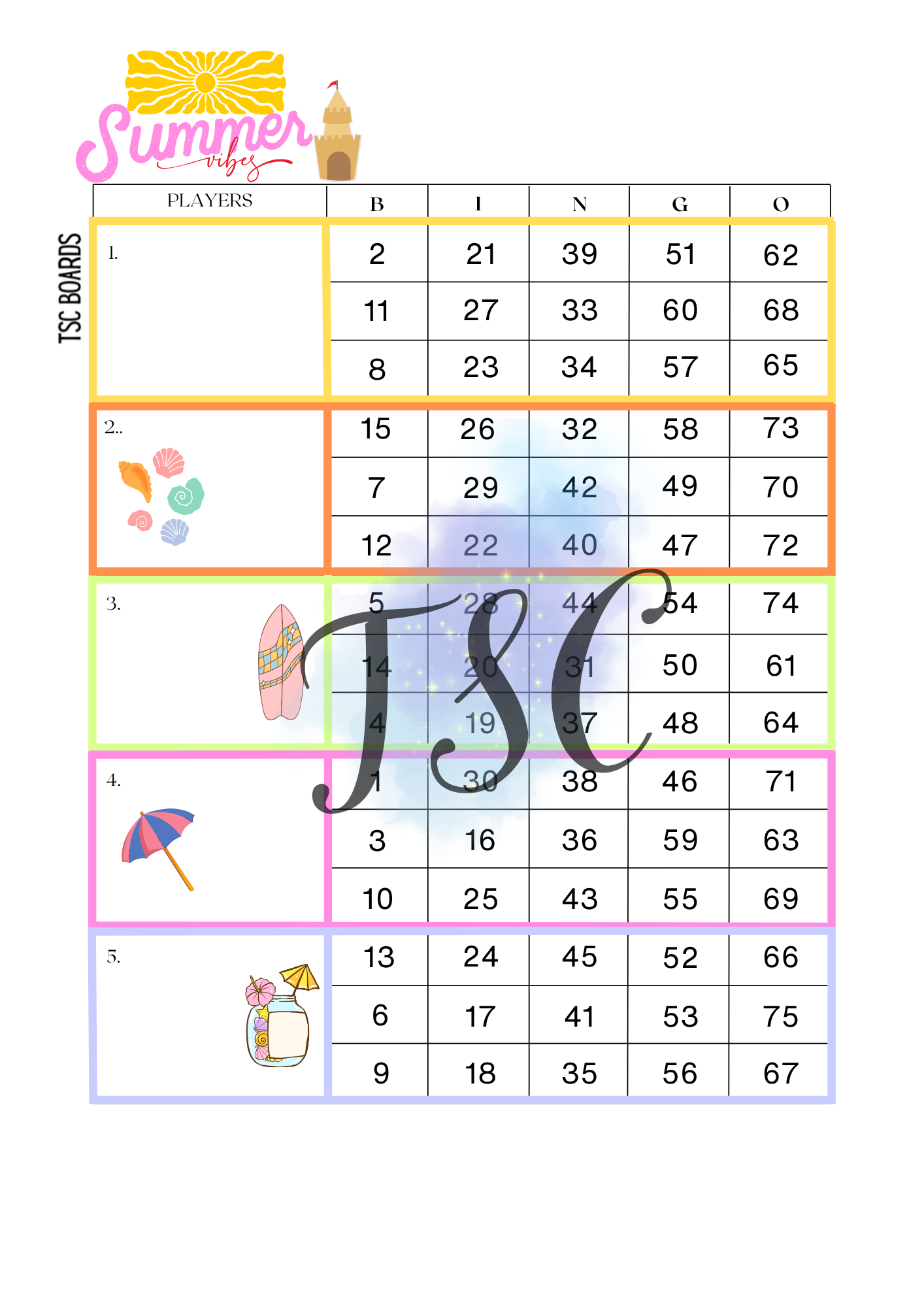 Summer Vibes Blocks Mixed 1-75 Ball