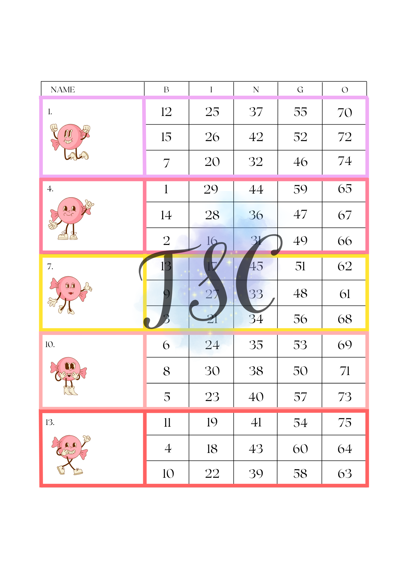 Candy Blocks 1-75 Ball