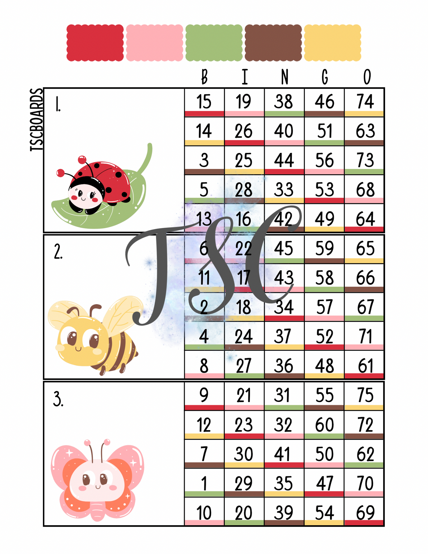 Nature Main Mega Block Bingo Board 1-75 Ball