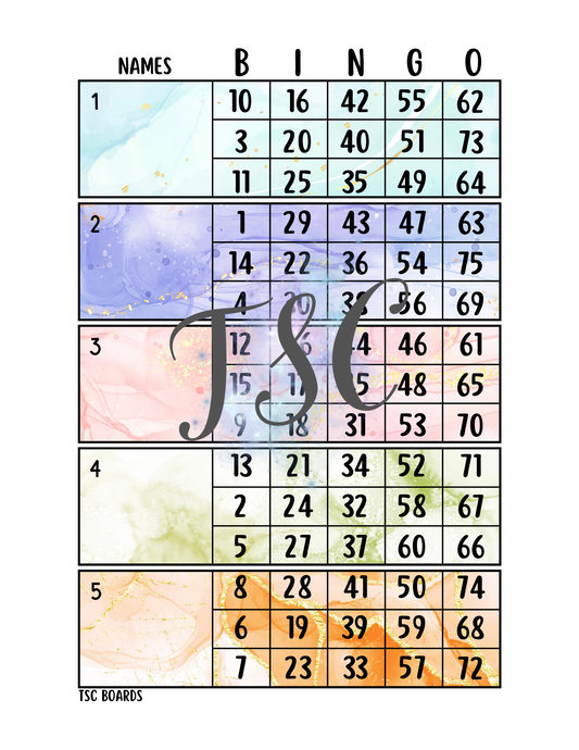 Marble Block Bingo Board 1-75 Ball
