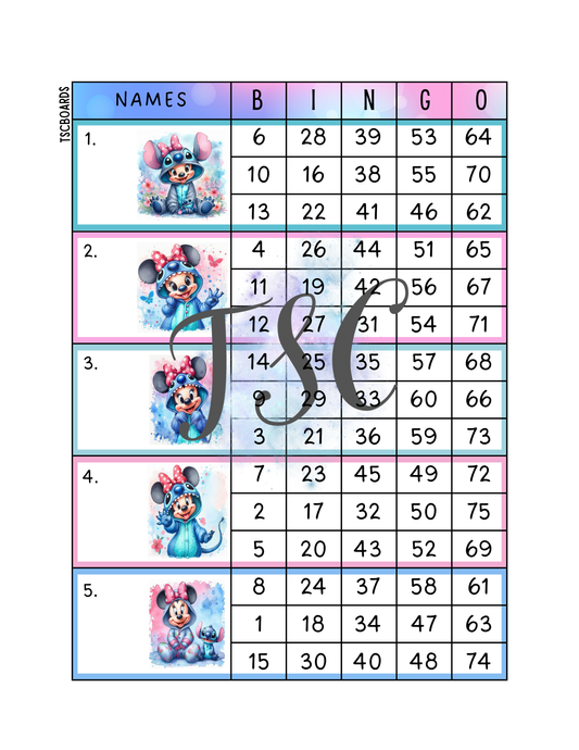 Mouse x Alien Block Bingo Board 1-75 Ball