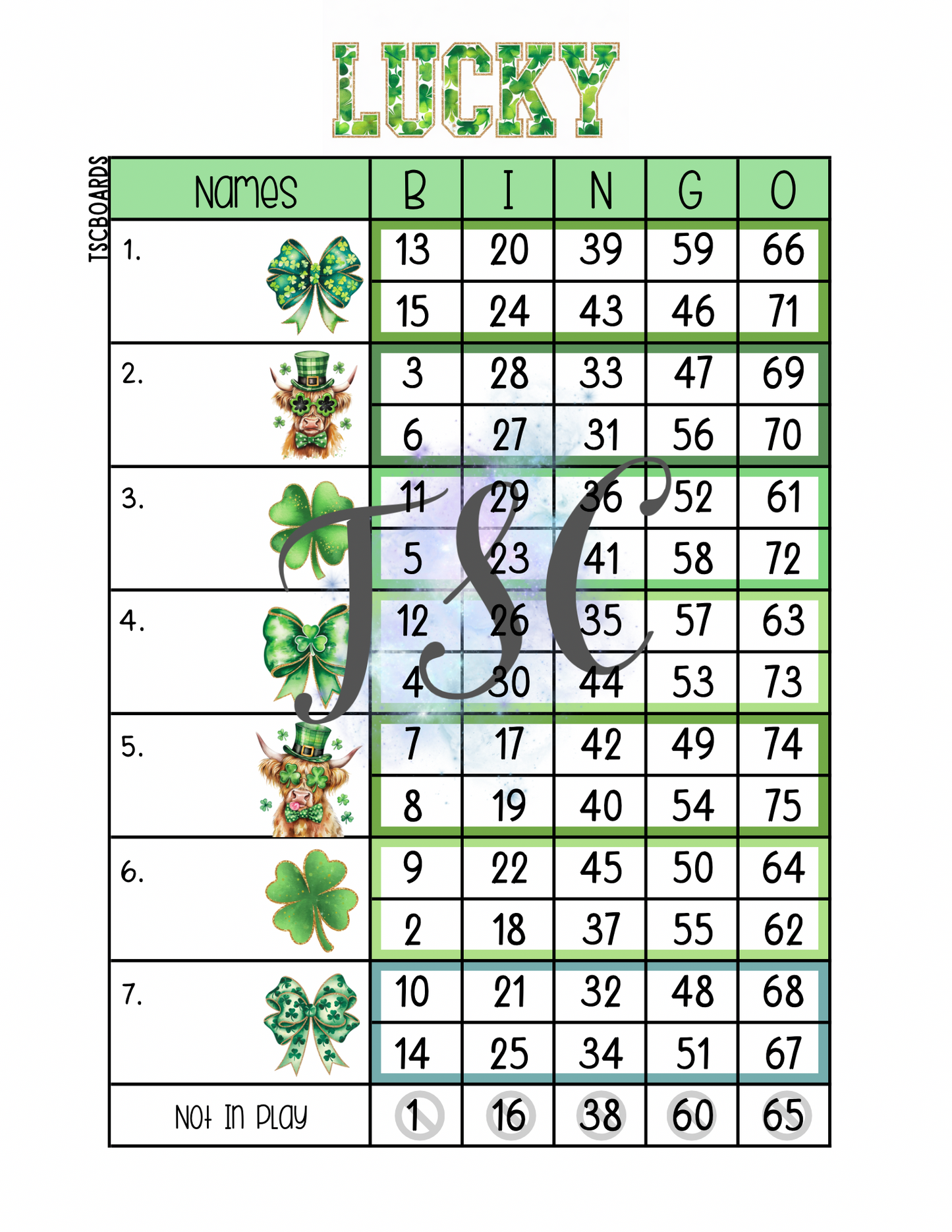 Lucky Mini Block Bingo Board 1-75 Ball