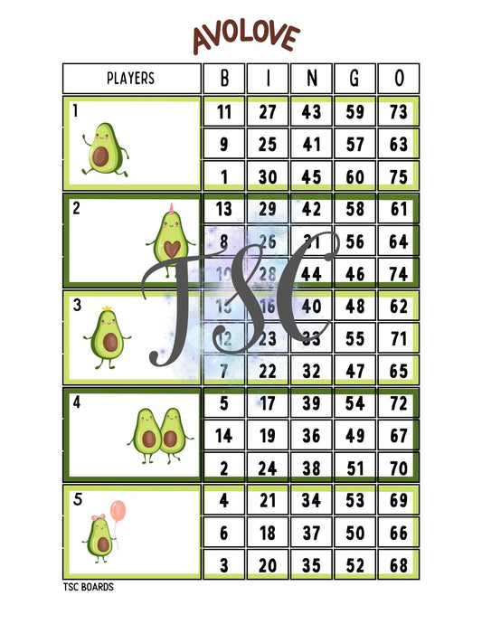 Avolove Block Bingo Board 1-75 Ball