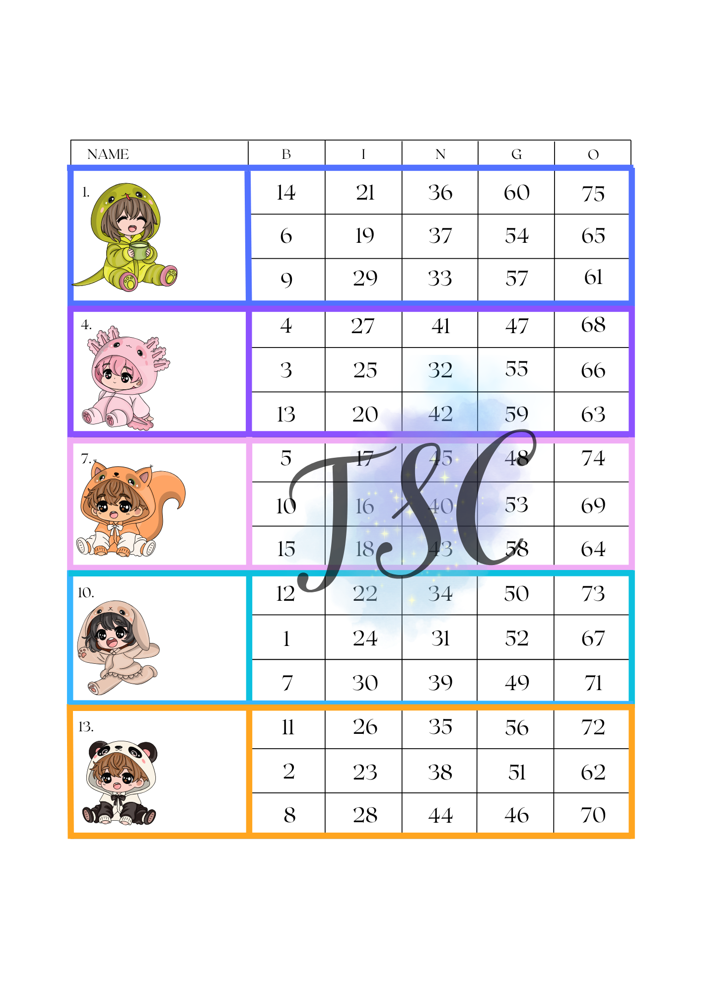 Cozy PJ Blocks 1-75 Ball