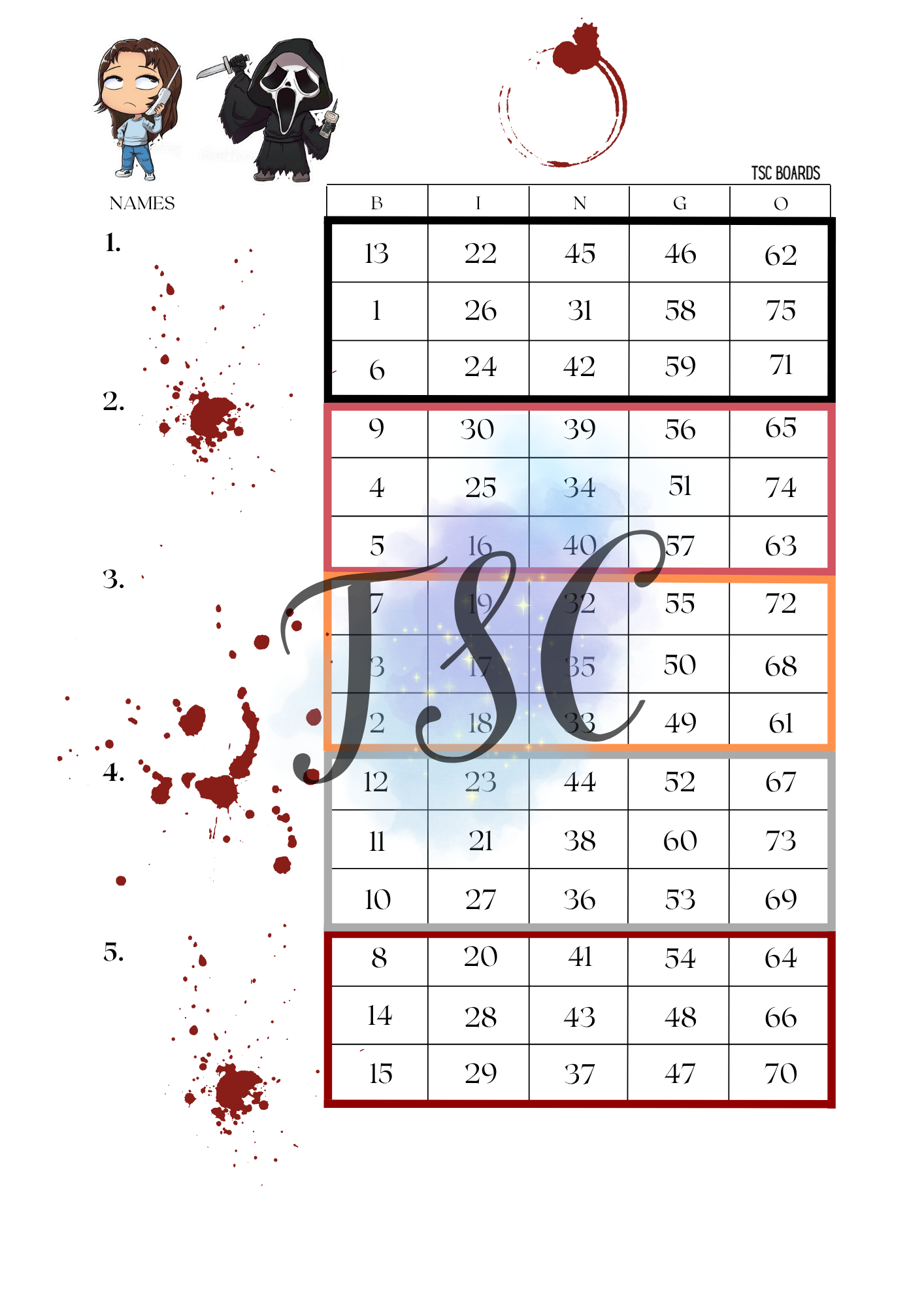 Scream Blocks Mixed 1-75 Ball