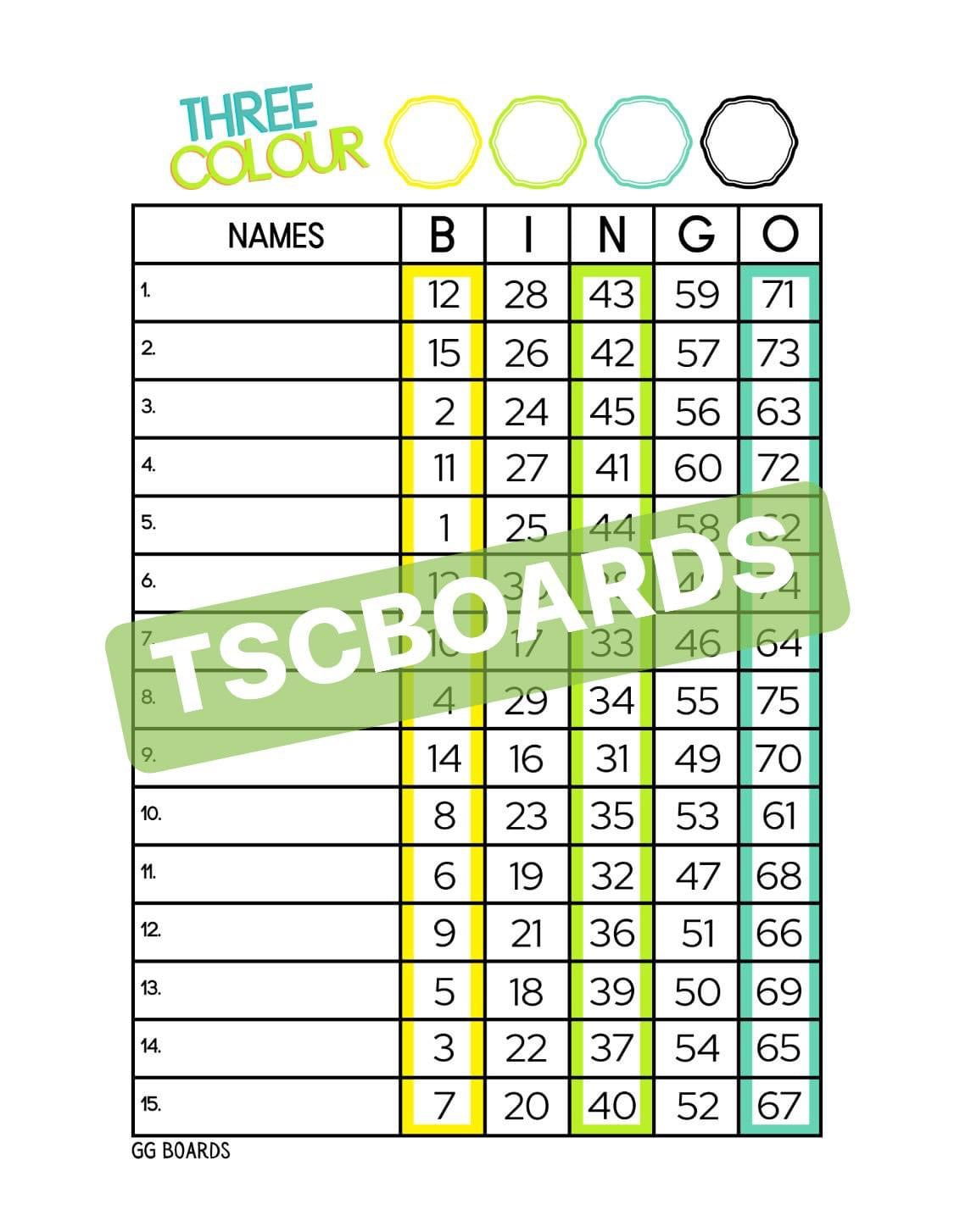 Three Colour Lanes 1-75 Mixed