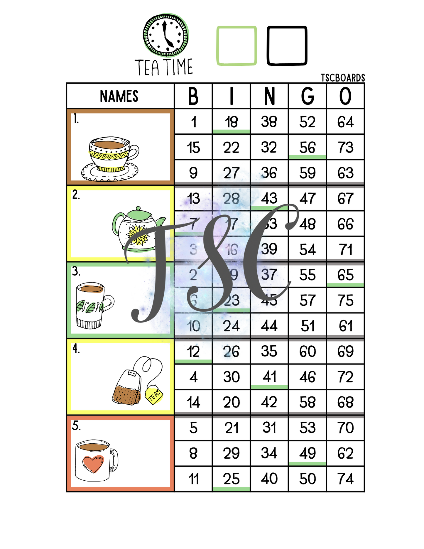Tea Time Block Board 1-75