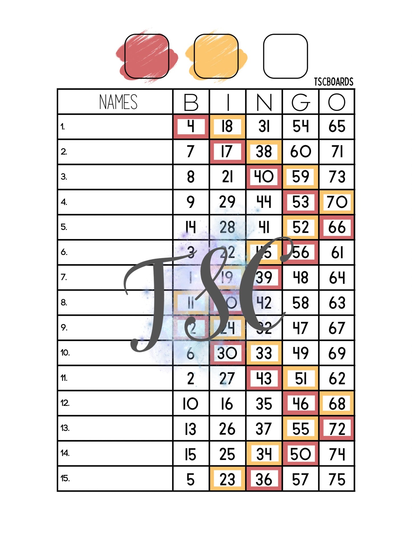 2 Colour Board 1-75 Ball