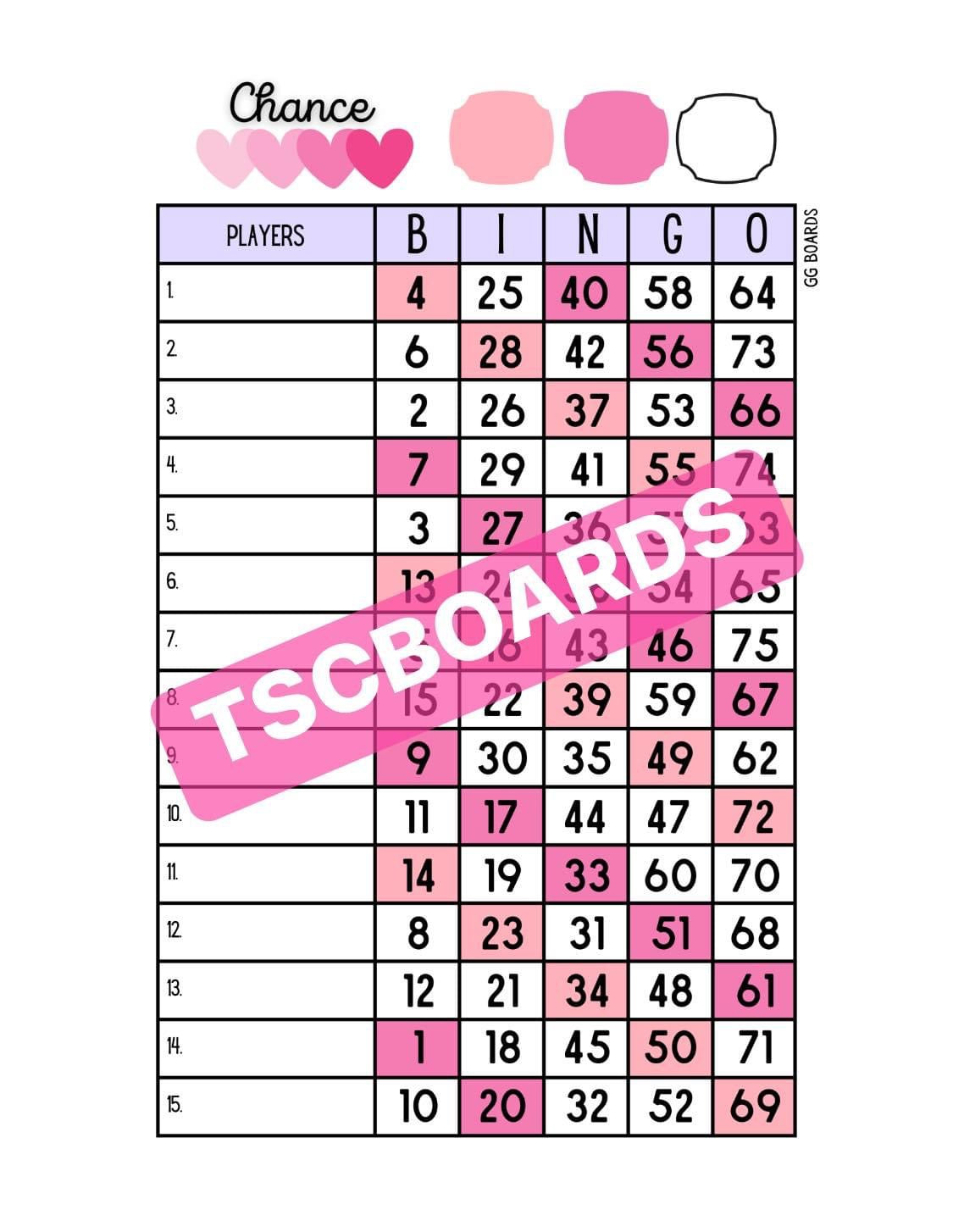 Chance Pink Hearts 1-75 Mixed