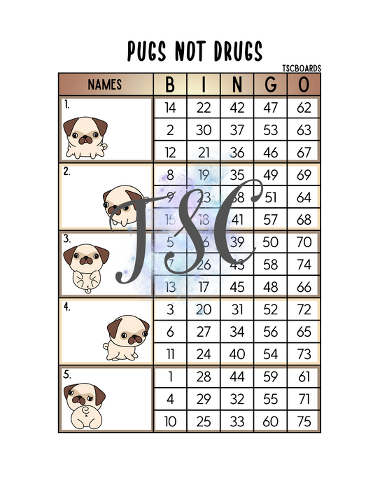 Pugs Not Drugs Block Board 1-75