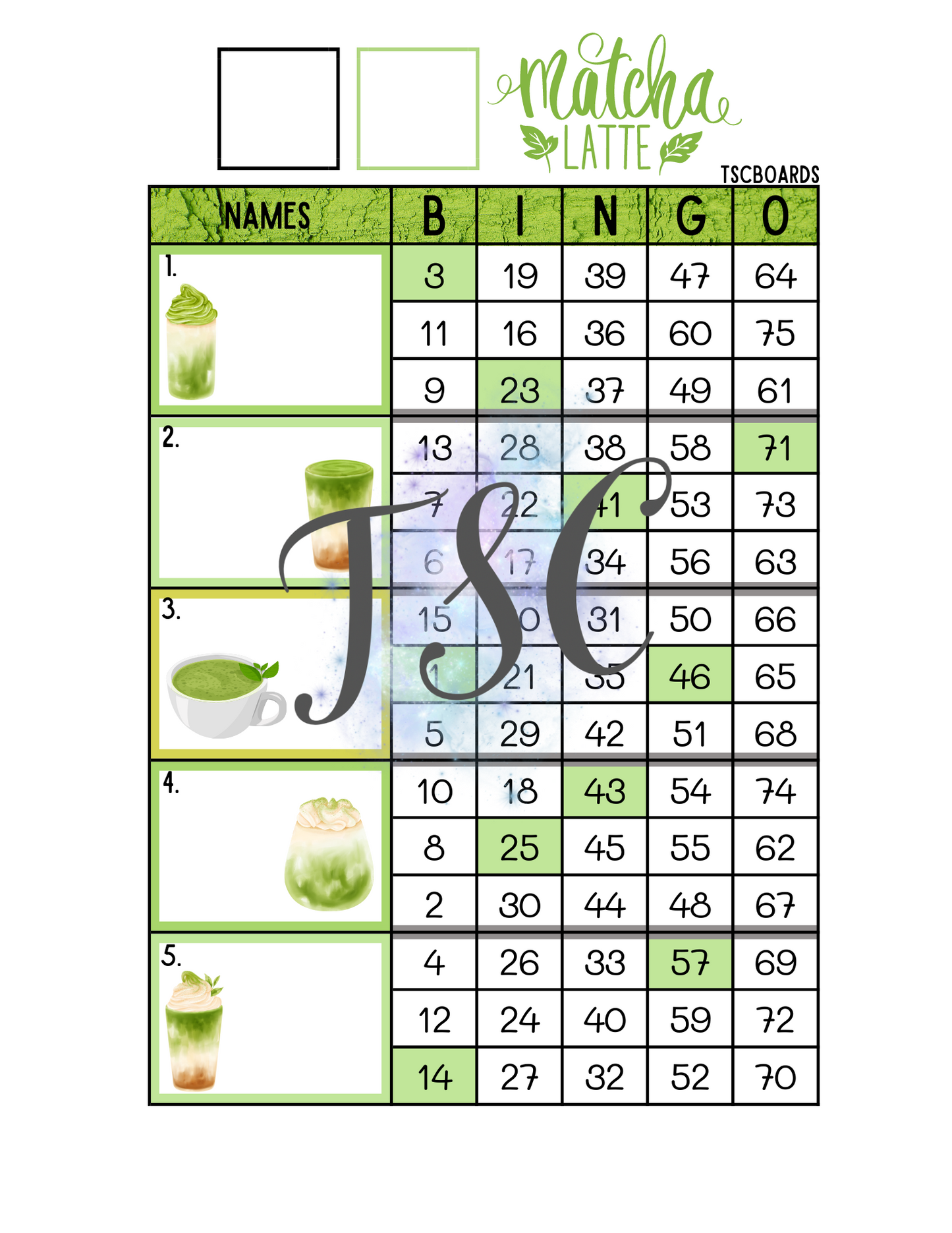 Matcha Latte Block Board 1-75
