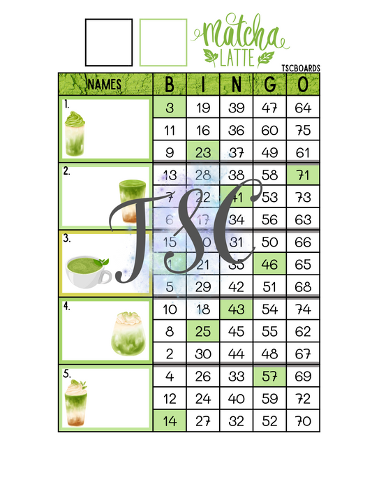 Matcha Latte Block Board 1-75