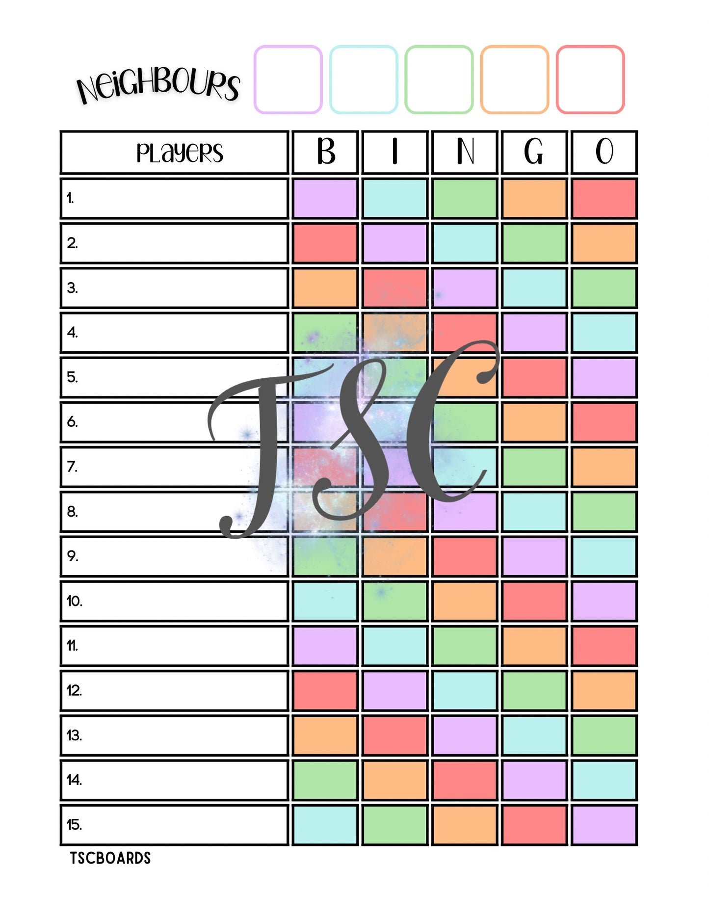 Neighbours Rainbow Board 1-75 Ball