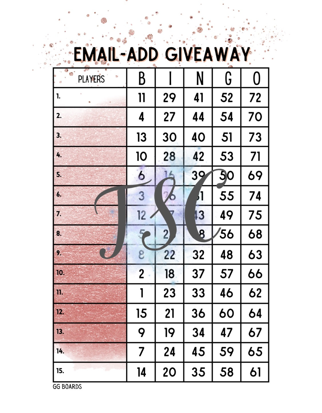 Email-Add Giveaway 1-75 Mixed