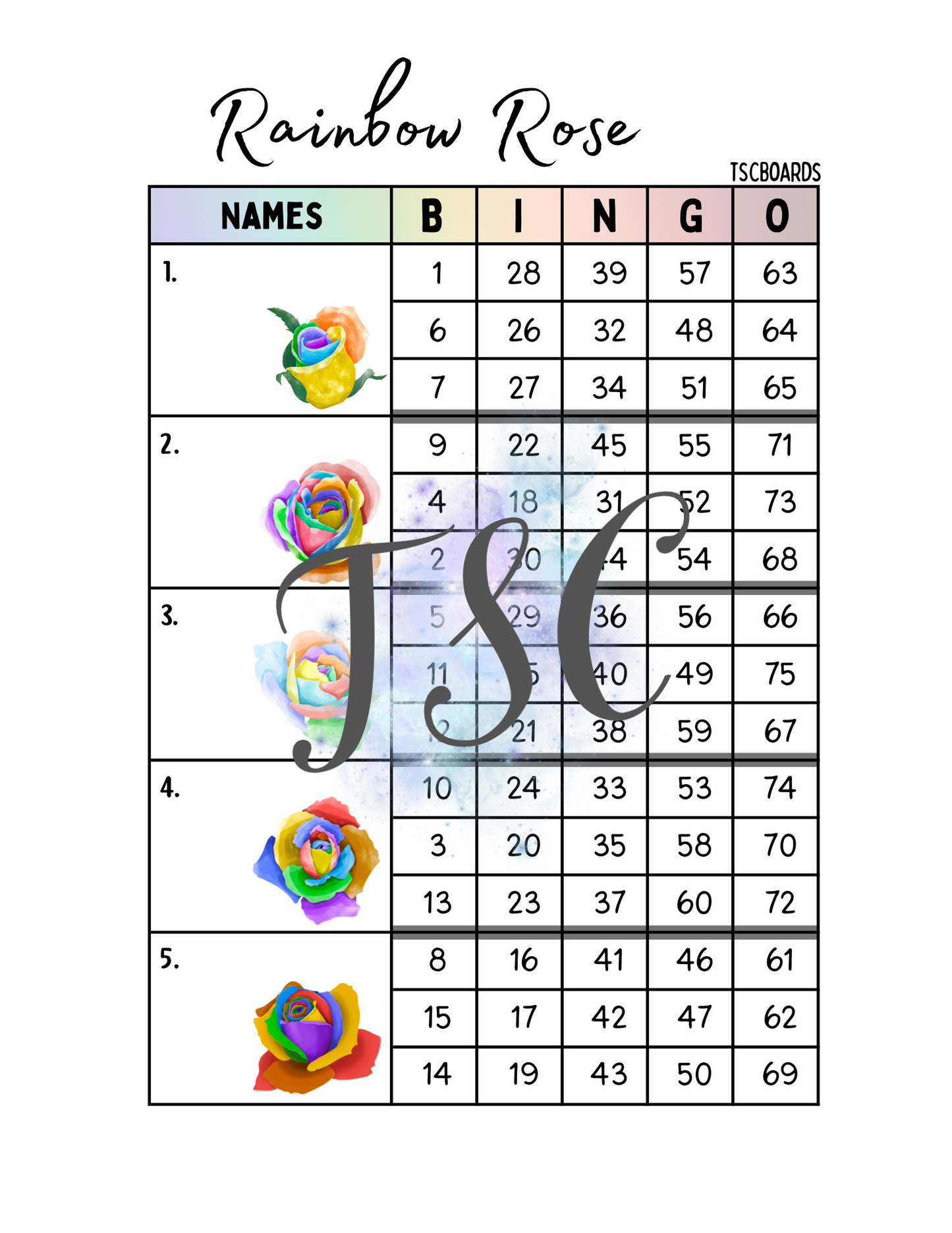 Rainbow Rose Block 1-75 Mixed