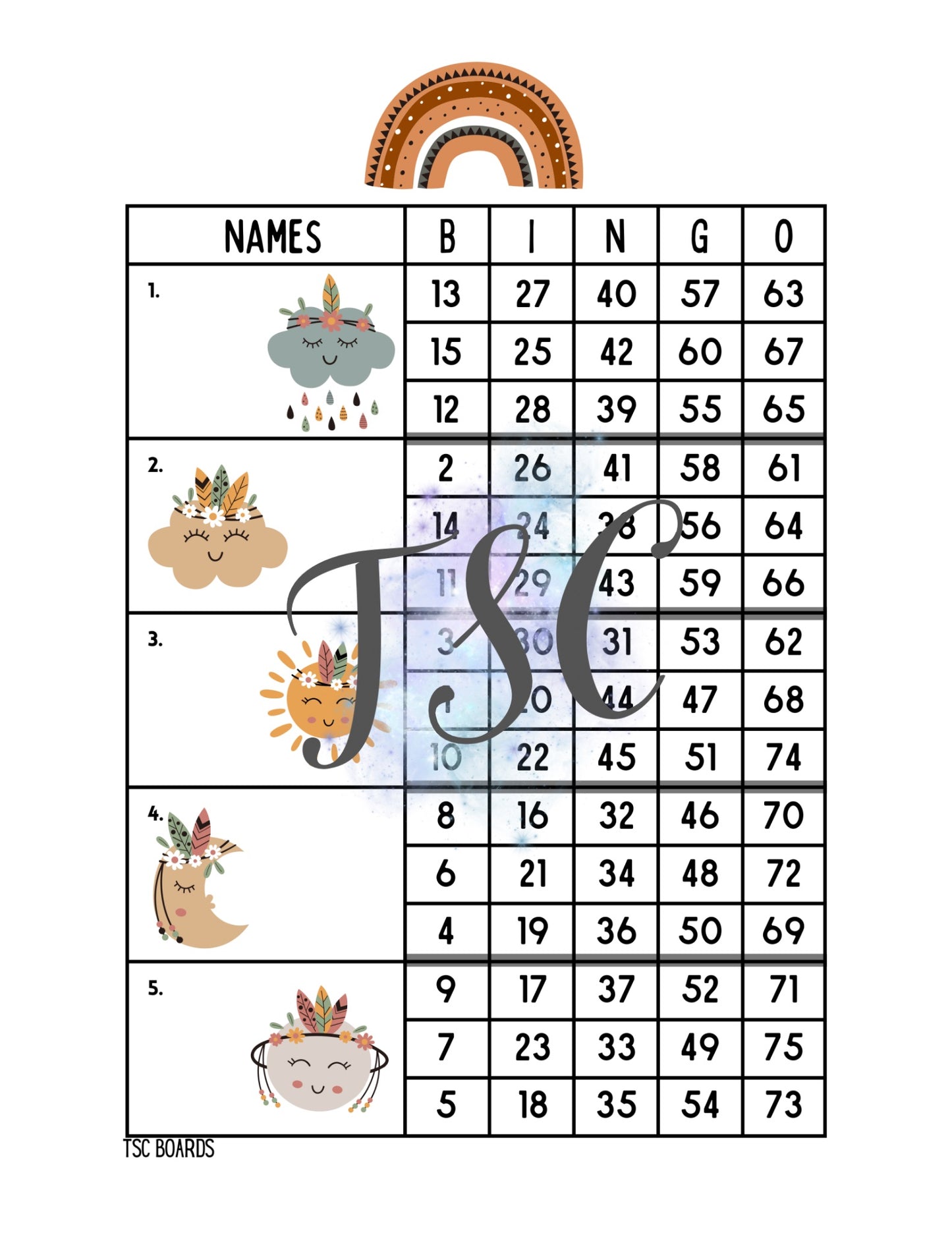 Boho Rainbow Block 1-75 Mixed