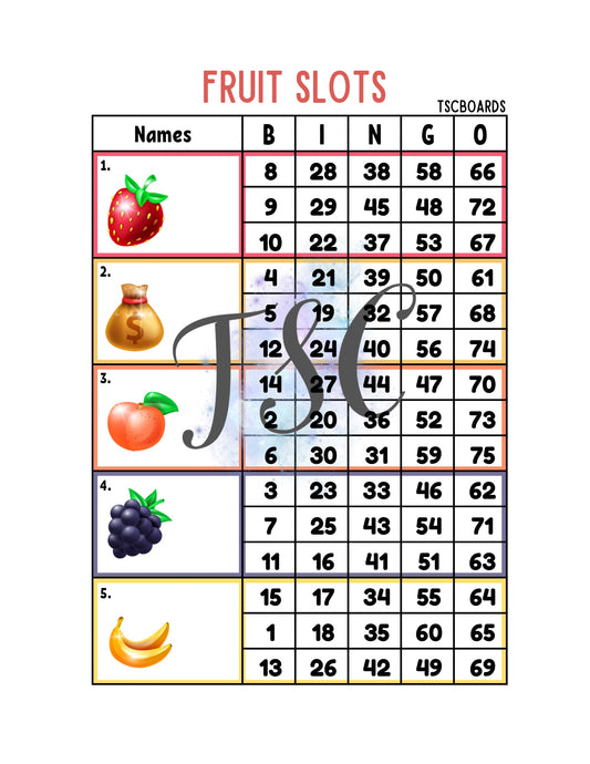 Fruit Slots Block 1-75 Mixed