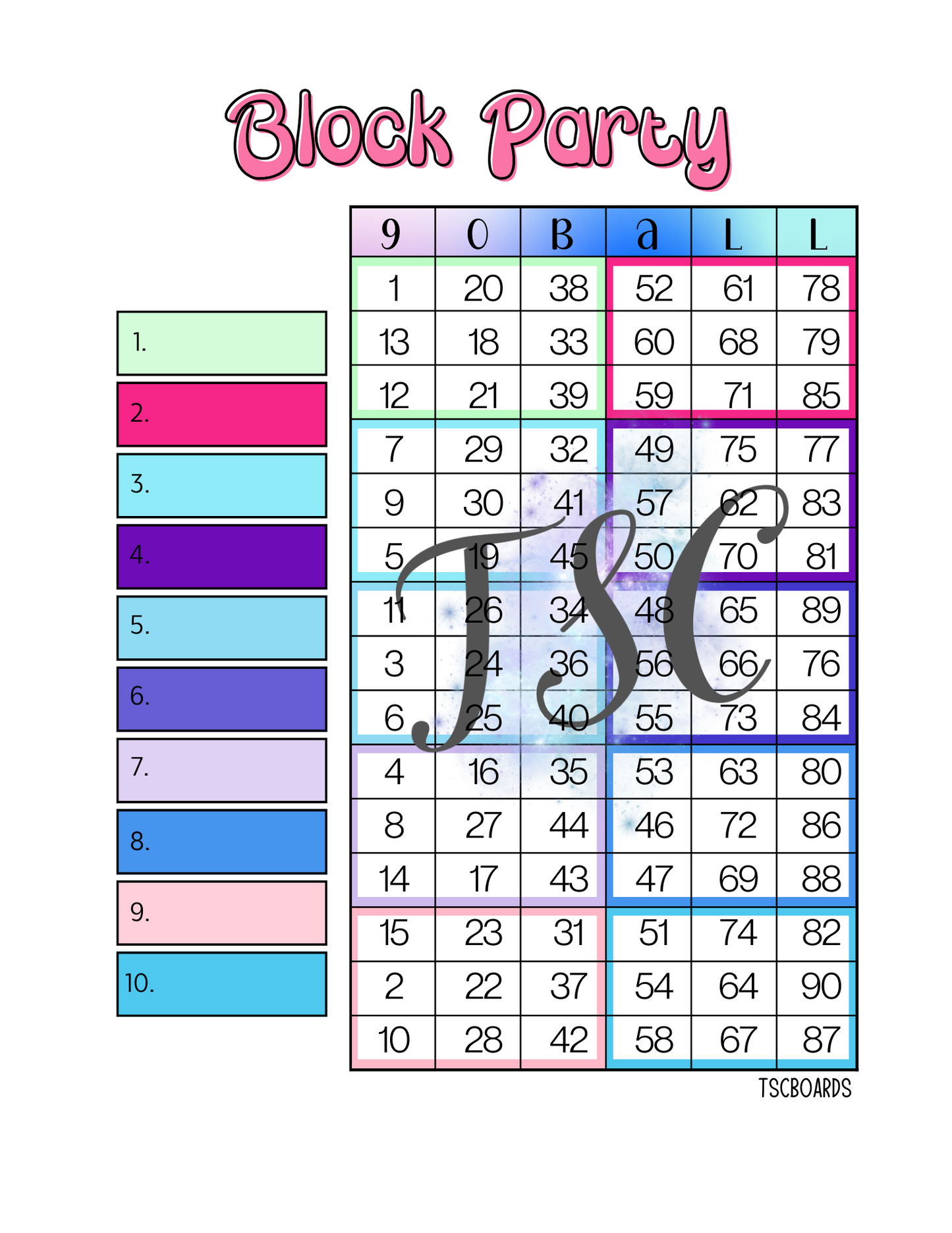 Block Party Board 1-90