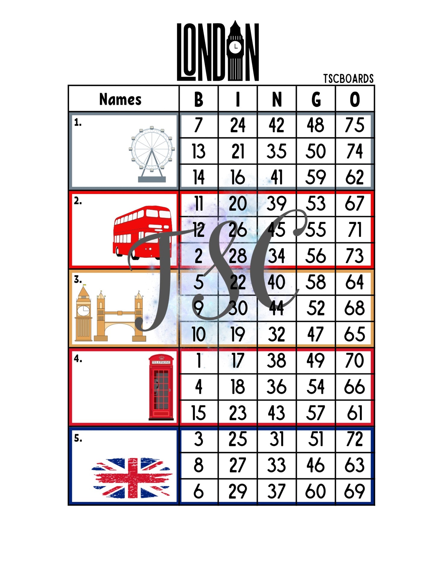 London Block 1-75 Mixed