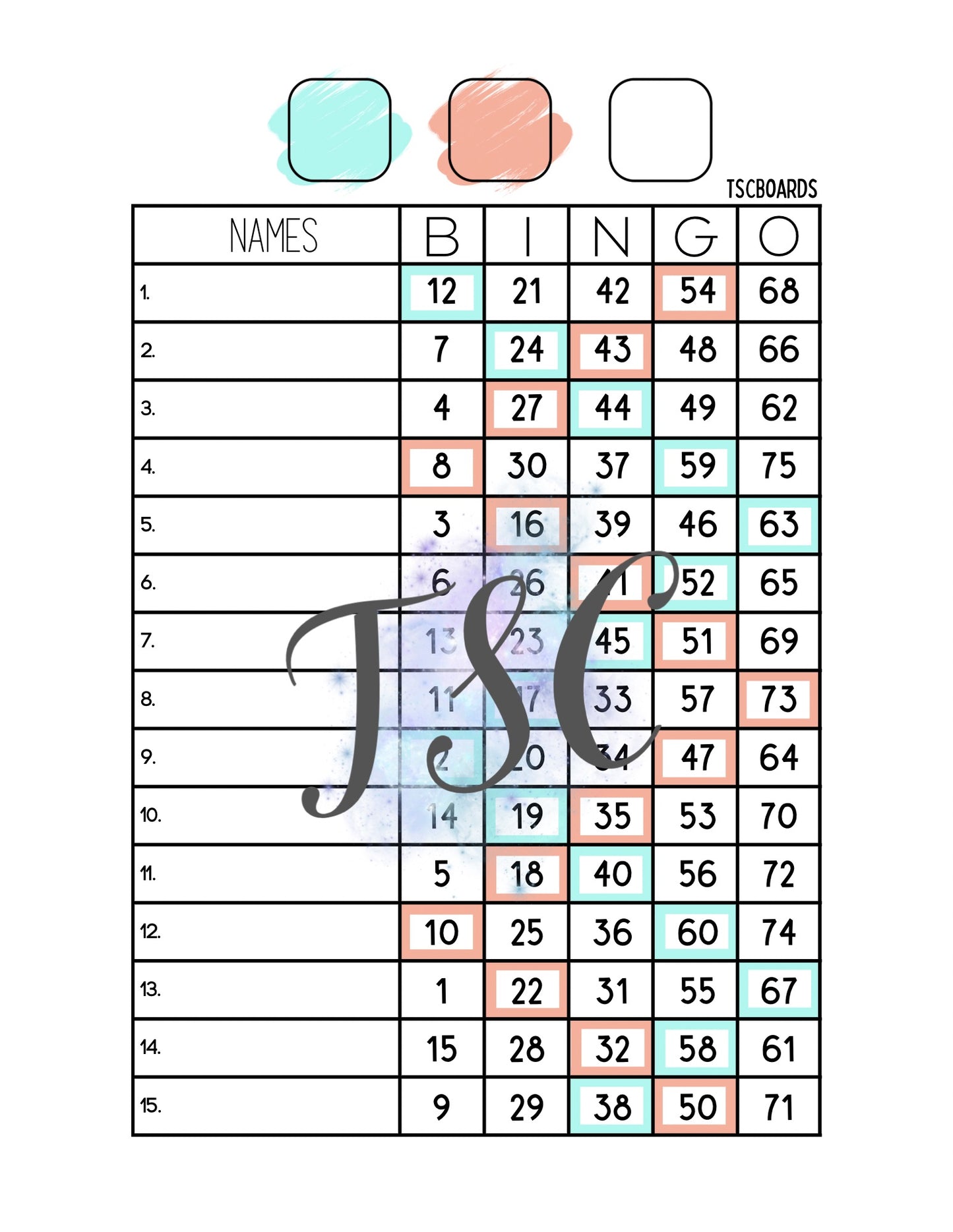 2 Colour Board 1-75 Ball
