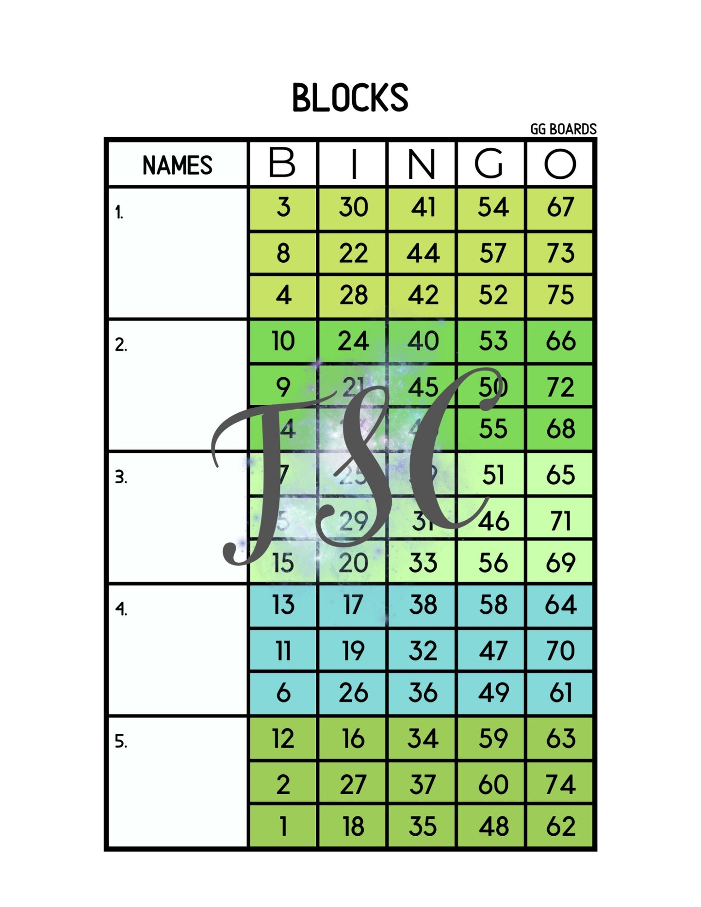Green Block 1-75 Mixed