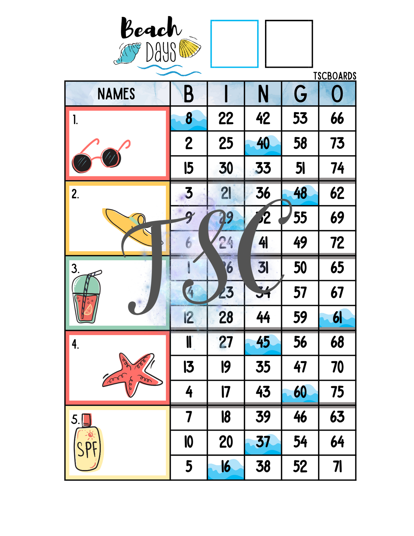 Beach Days Block Board 1-75