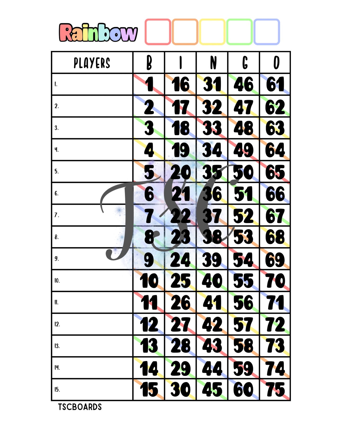 Rainbow Board 1-75 Ball