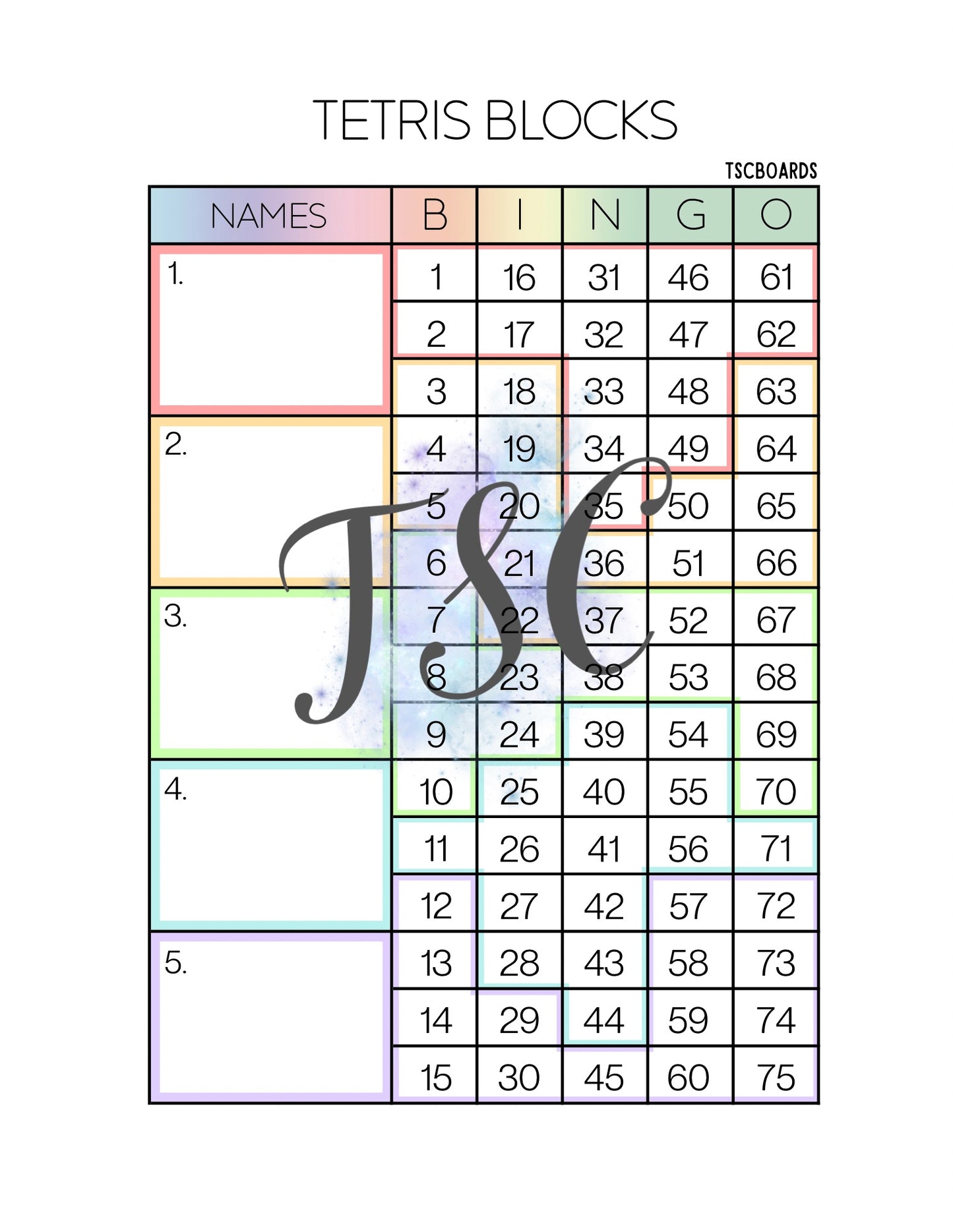 Tetris Blocks Board 1-75 Ball