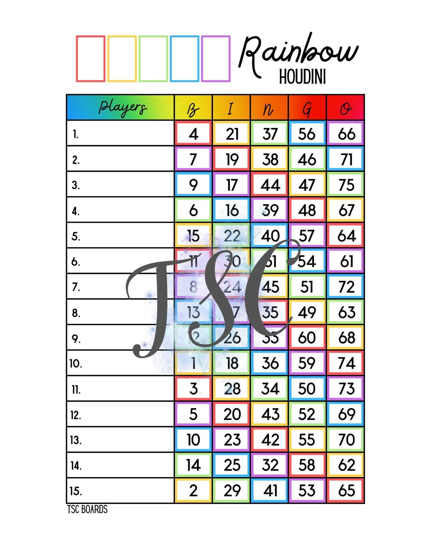 Rainbow Houdini 1-75