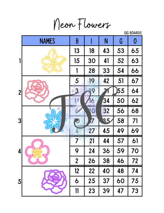 Neon Flowers Block 1-75 Mixed