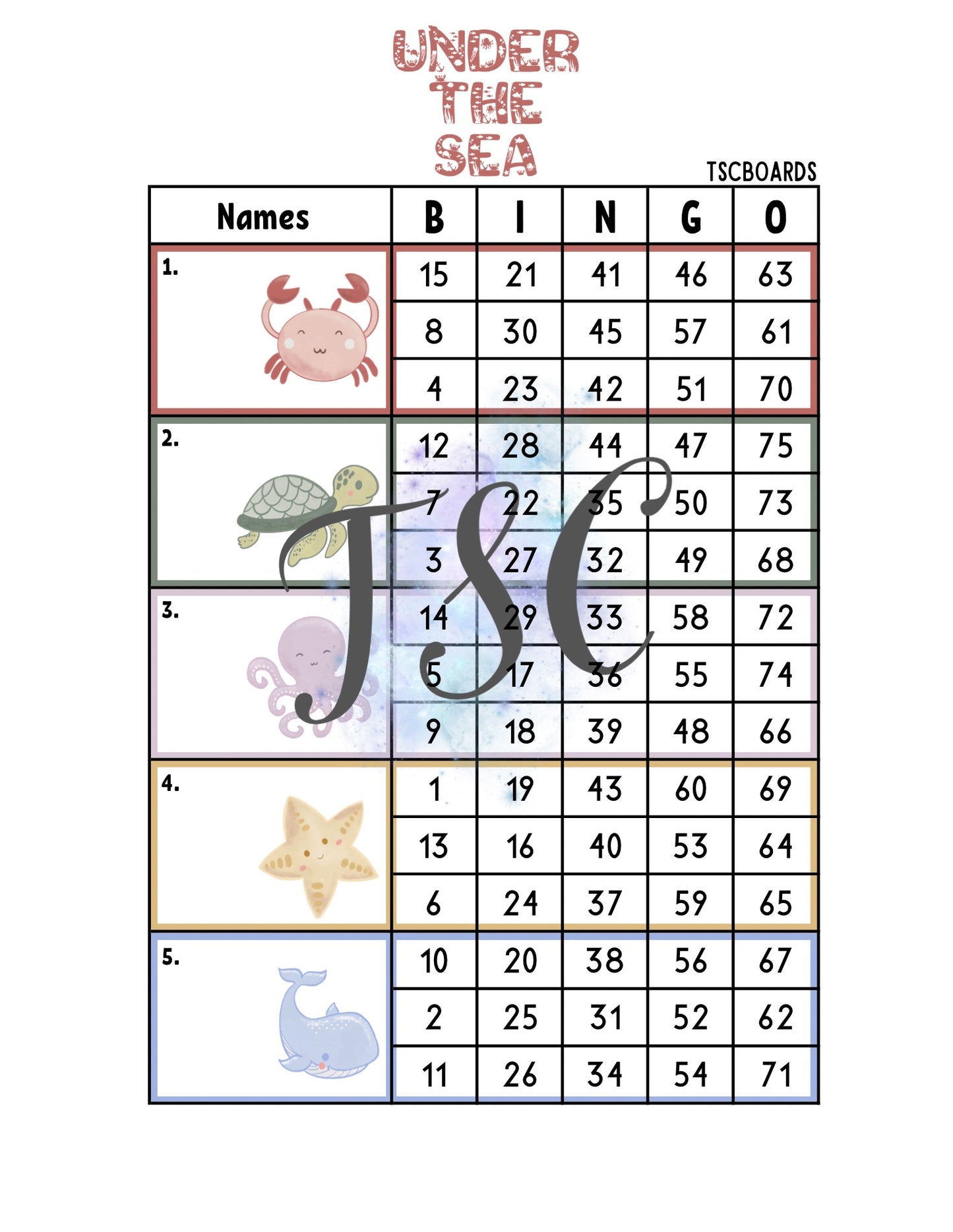 Under The Sea Block 1-75 Mixed