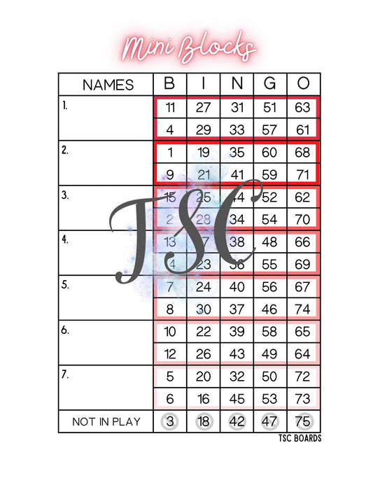 Mini Block Red 1-75 Mixed